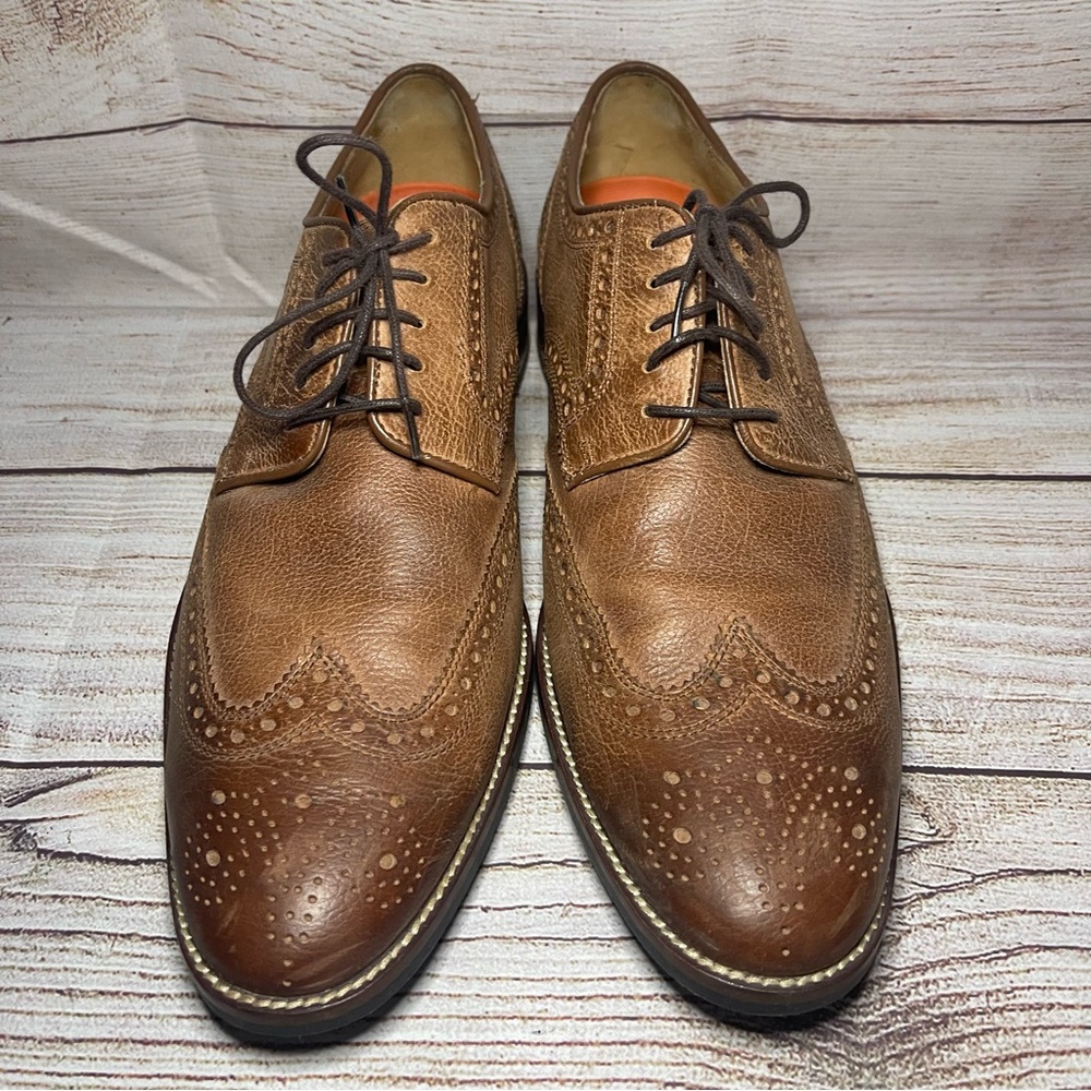 Mens 10 M Cole Haan Lenox Hill Grand OS Wingtip C12362 Brown Leather Derby Shoes - Picture 6 of 10